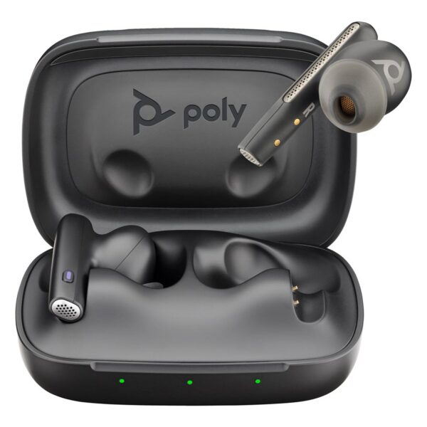 HP Poly Voyager Free 60 UC M Carbon Black Earbuds +BT700 USB-C Adapter +Basic Charge Case