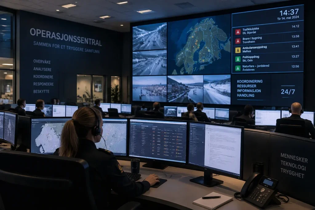 Operasjonssentral med headset fra Allegra
